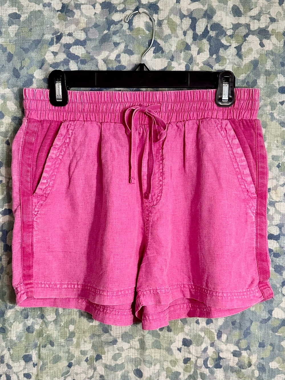 Splendid Pink Linen Blend Drawstring Shorts Size Small